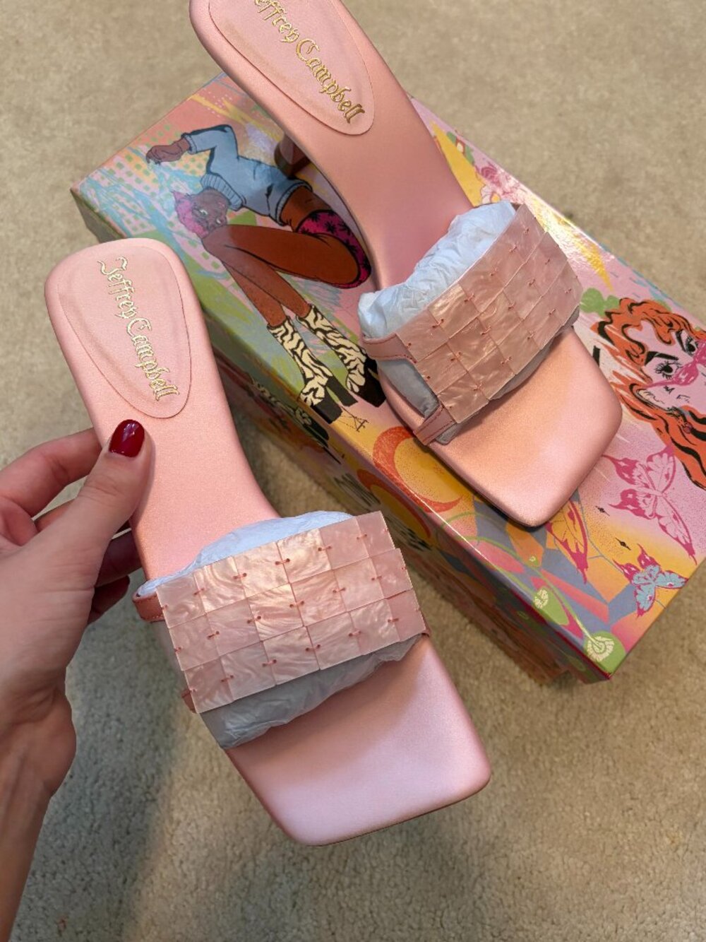 NWT Jeffrey Campbell Pink Satin Heels